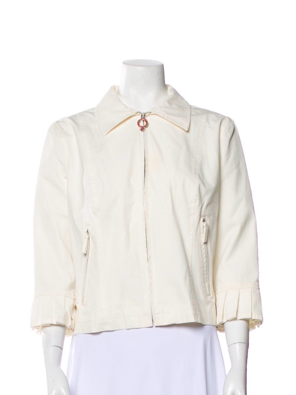 Moschino Cream Zip-Front Jacket